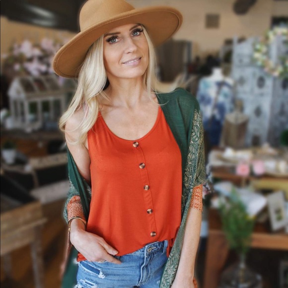 Out And About Tank Top-Bright Rust - Picture 4 of 6